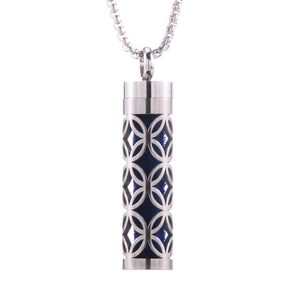 Cylinder Aromatherapy Pendant Titanium Steel Pendant Necklace