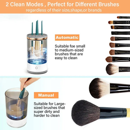 Electric Makeup Brush Cleaner Rechargeable Makeup Brushes Cleaning Tool Automatic Makeup Brush Cleaning Stand Device