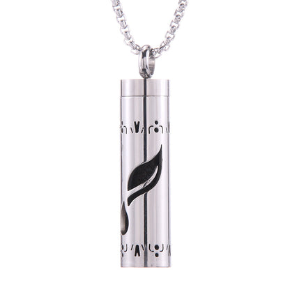 Cylinder Aromatherapy Pendant Titanium Steel Pendant Necklace