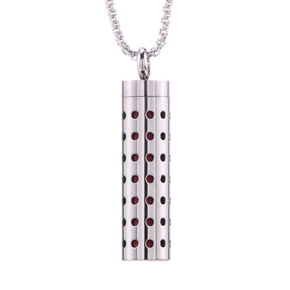 Cylinder Aromatherapy Pendant Titanium Steel Pendant Necklace